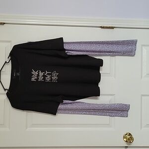 NWT Women's Forever 21 Long Sleeve T-shirt Black Punk Rock Isn't Dead